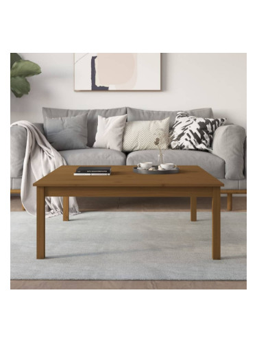 Sonata H Кафе маса, меденокафява, 100x100x40 см, борово дърво масив