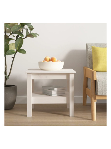 Sonata H Кафе маса, бяла, 45x45x40 см, борово дърво масив