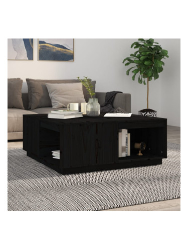 Sonata H Кафе маса, черна, 100x101x40,5 см, борово дърво масив