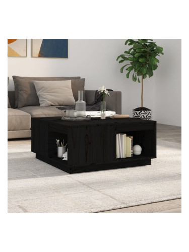 Sonata H Кафе маса, черно, 80x81x36,5 см, борово дърво масив