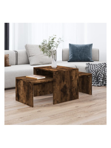 Sonata H Комплект маси за кафе опушен дъб 100x48x40 см инженерно дърво