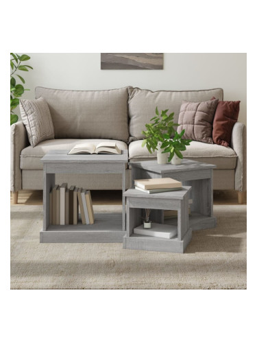 Sonata H Кафе маси, 3 бр, сив сонома, инженерно дърво