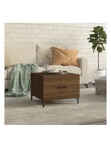 Sonata H Маса за кафе с метални крака, кафяв дъб, 50x50x40 см