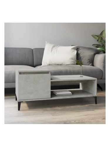 Sonata H Кафе маса, бетонно сива, 100x50x45 см, инженерно дърво