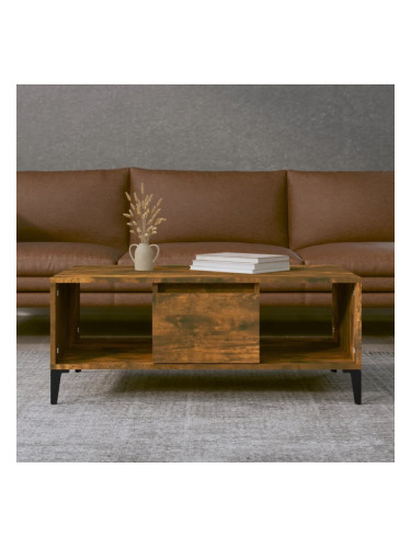 Sonata H Кафе маса, опушен дъб, 90x50x36,5 см, инженерно дърво