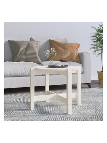 Sonata H Кафе маса, бяла, Ø 62,5x45 см, борово дърво масив