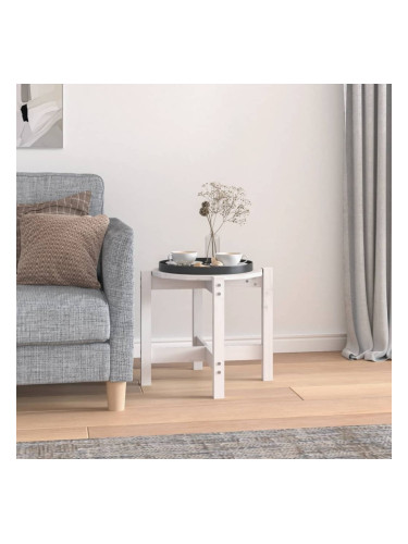 Sonata H Кафе маса, бяла, Ø 52,5x45 см, борово дърво масив