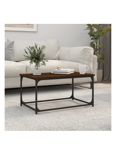 Sonata H Маса за кафе, кафяв дъб, 80x50x40 см, инженерно дърво и желязо