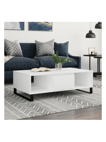 Sonata H Кафе маса, бяла, 104x60x35 см, инженерно дърво