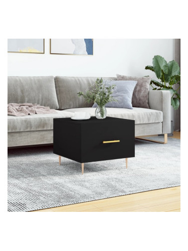 Sonata H Кафе маса, черна, 50x50x40 см, инженерно дърво