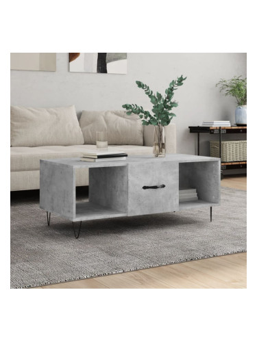 Sonata H Кафе маса, бетонно сива, 102x50x40 см, инженерно дърво