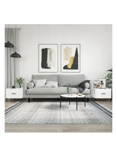 Sonata H Кафе маси, 2 бр, Бял гланц, 50x50x40 см, инженерно дърво