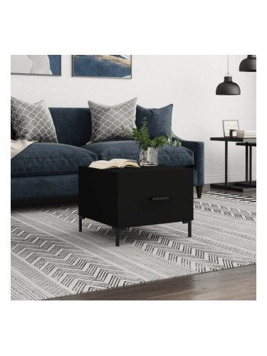 Sonata H Кафе маса, черна, 50x50x40 см, инженерно дърво