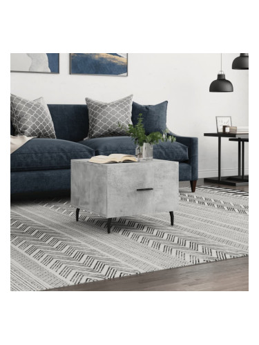 Sonata H Кафе маса, бетонно сива, 50x50x40 см, инженерно дърво