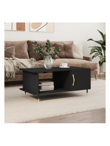 Sonata H Маса за кафе, черна, 90x50x40 см, инженерно дърво