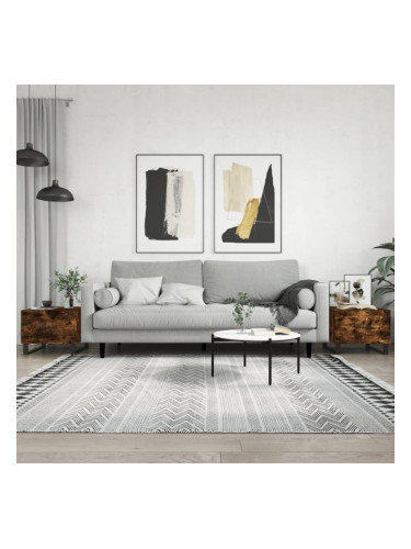 Sonata H Кафе маси, 2 бр, опушен дъб, 50x50x40 см, инженерно дърво