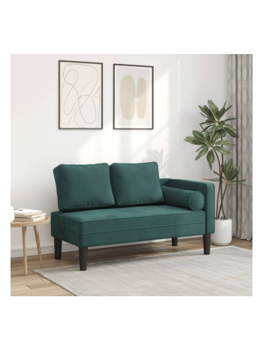 Sonata H Кушетка с възглавници, тъмнозелена, кадифе