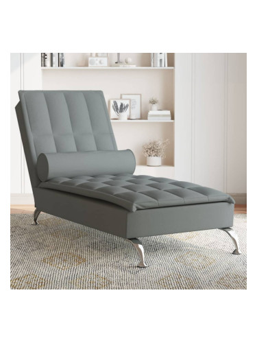 Sonata H Масажна кушетка с болстер, светлосива, текстил