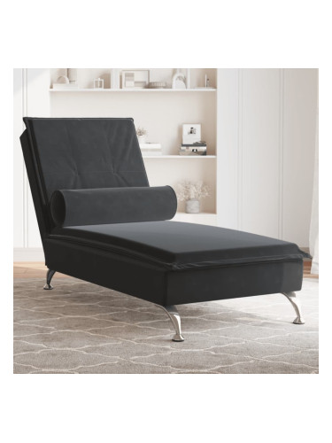 Sonata H Масажна кушетка с болстер, черна, кадифе