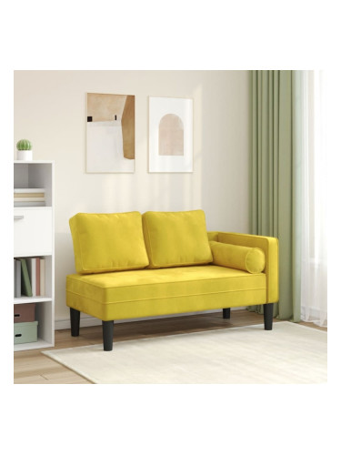 Sonata H Кушетка с възглавници, жълта, кадифе