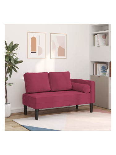 Sonata H Кушетка с възглавници, виненочервена, кадифе