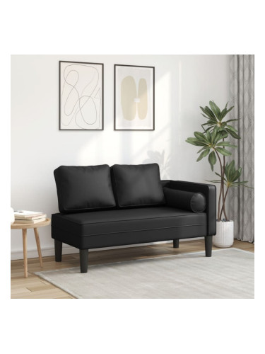 Sonata H Кушетка с възглавници, черна, изкуствена кожа