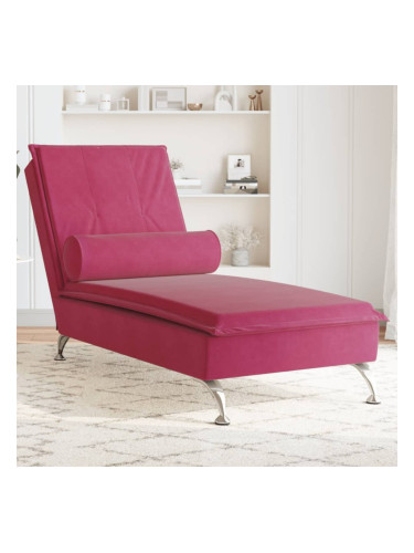 Sonata H Масажна кушетка с болстер, виненочервена, кадифе