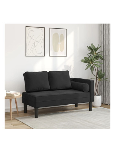 Sonata H Кушетка с възглавници, черна, кадифе