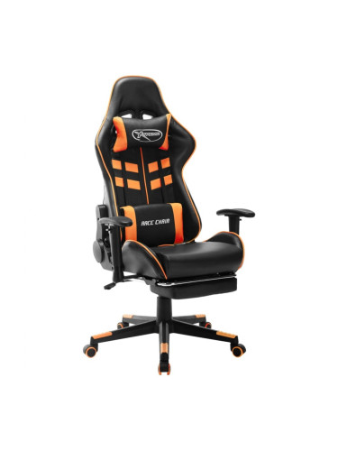Sonata H Геймърски стол с подложка крака черно/оранжево изкуствена кожа