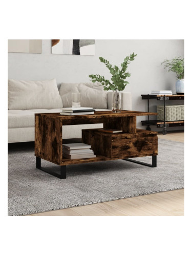 Sonata H Кафе маса, опушен дъб, 90x49x45 см, инженерно дърво