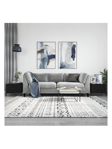 Sonata H Кафе маси, 2 бр, черни, 50x50x40 см, инженерно дърво