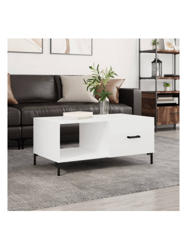 Sonata H Кафе маса, бял гланц, 90x50x40 см, инженерно дърво