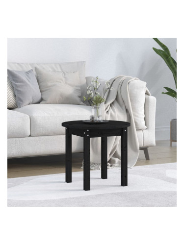 Sonata H Кафе маса, черна, Ø 45x40 см, борово дърво масив