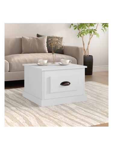 Sonata H Кафе маса, бяла, 50x50x35 см, инженерно дърво