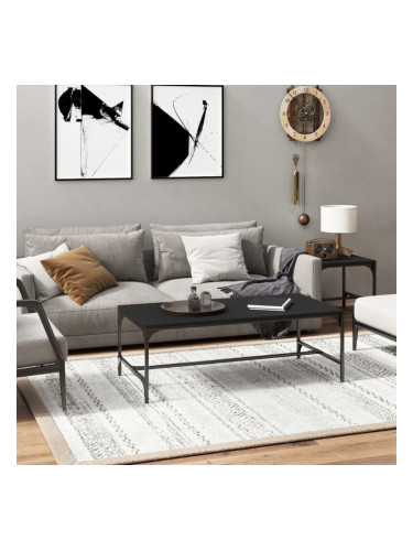 Sonata H Кафе маса, черно, 100x50x35 см, инженерно дърво