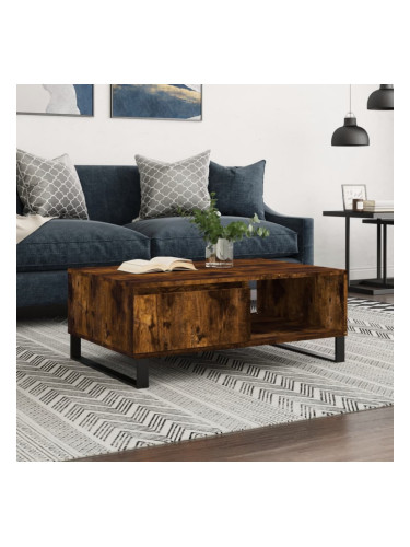 Sonata H Кафе маса, опушен дъб, 90x60x35 см, инженерно дърво