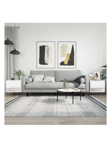 Sonata H Маси за кафе, 2 бр, бял гланц, 50x46x50 см, инженерно дърво