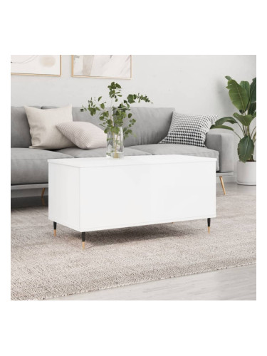 Sonata H Кафе маса, бял гланц, 90x44,5x45 см, инженерно дърво