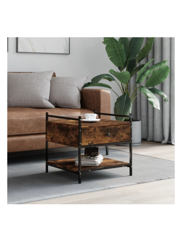 Sonata H Кафе маса, опушен дъб, 50x50x50 см, инженерно дърво