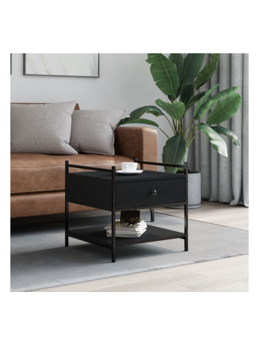 Sonata H Кафе маса, черна, 50x50x50 см, инженерно дърво