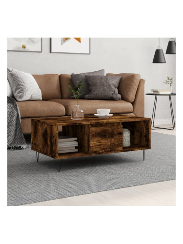 Sonata H Кафе маса, опушен дъб, 90x50x36,5 см, инженерно дърво