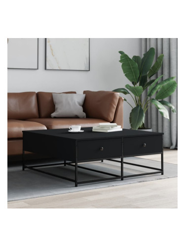 Sonata H Маса за кафе, черна, 100x99x40 см, инженерно дърво