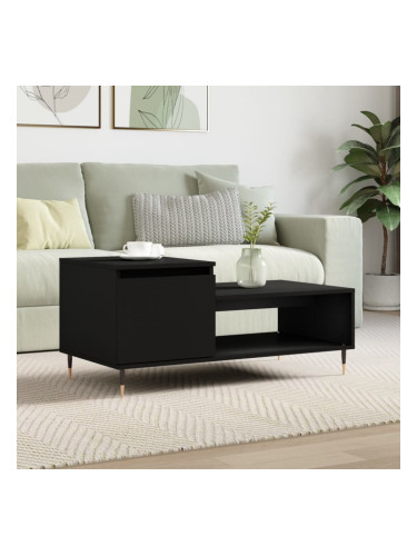 Sonata H Маса за кафе, черна, 100x50x45 см, инженерно дърво