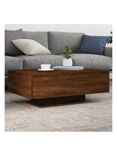 Sonata H Маса за кафе с LED осветление, кафяв дъб, 85x55x31 см