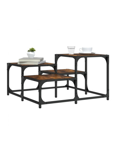 Sonata H Кафе маса, опушен дъб, 68x68x40 см, инженерно дърво