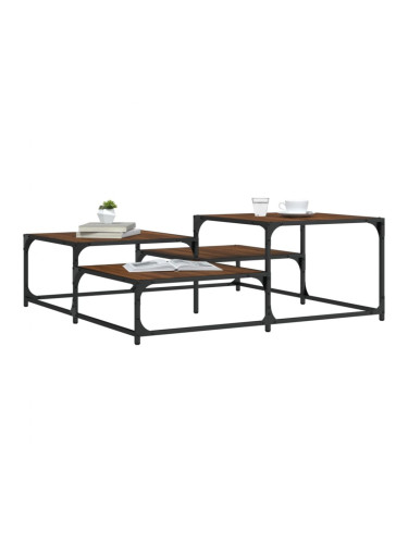 Sonata H Кафе маса, кафяв дъб, 107x107x40 см, инженерно дърво