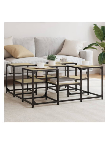 Sonata H Кафе маса, дъб сонома, 91x91x40 см, инженерно дърво