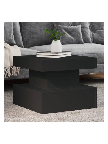 Sonata H Маса за кафе с LED осветление, черна, 50x50x40 см