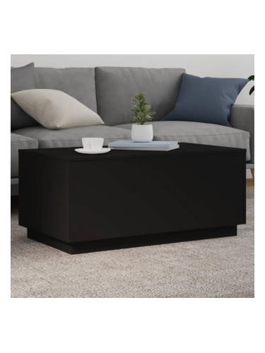 Sonata H Маса за кафе с LED осветление, черна, 90x50x40 см