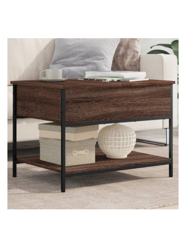 Sonata H Кафе маса, кафяв дъб, 70x50x50 см, инженерно дърво и метал